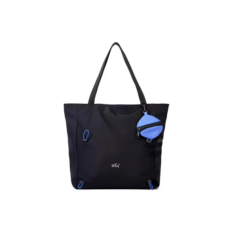 Why Fabric Tote Bag, Shopping Bag, Shoulder Bag, Handbag Large Size Women's Black-0