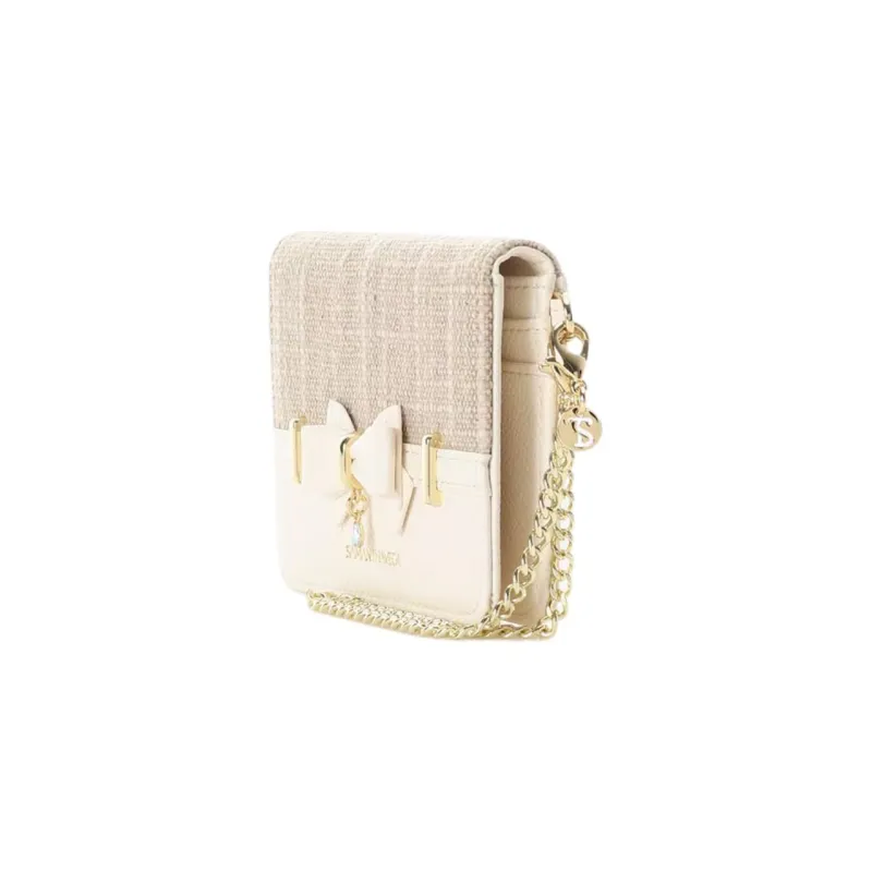 SAMANTHA THAVASA Cotton Synthetic Leather And Polyester Blend Card Holder Women's White-2