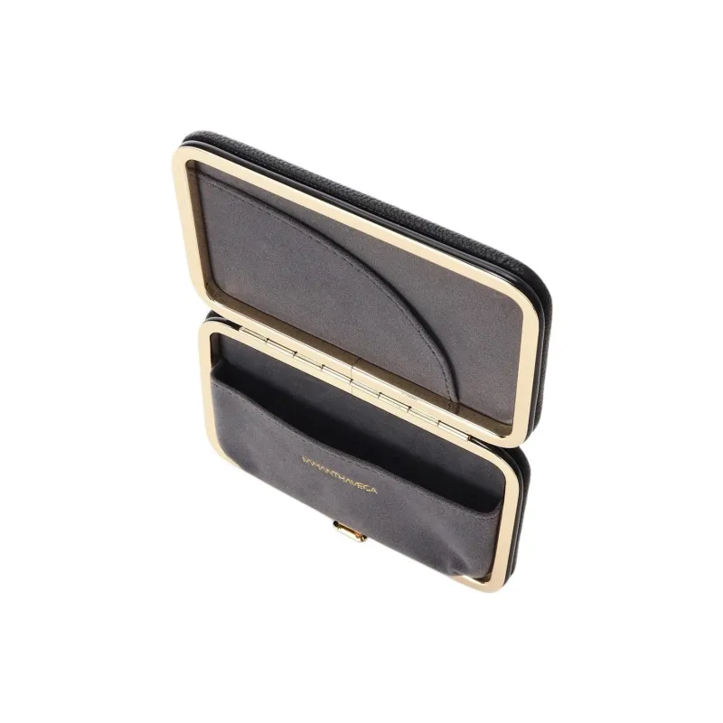 SAMANTHA THAVASA Synthetic Leather Card Holder Women's Black-5