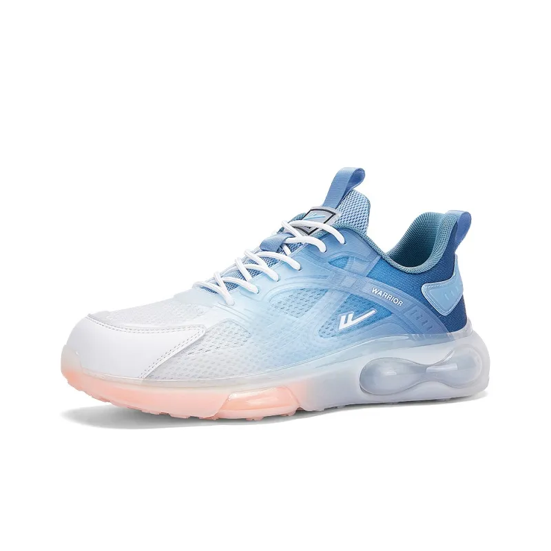 Warrior Cushioning Height Increasing Low Top Running Shoes Men's White Light Blue-1