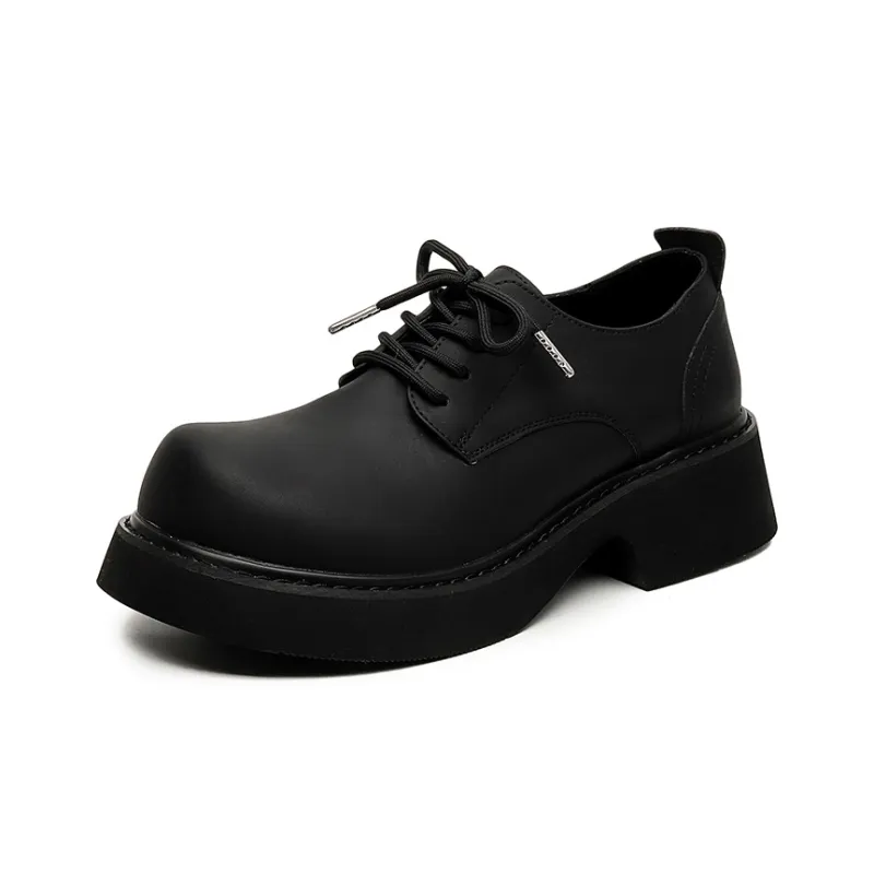 Zuogedu Fashion Big Head Casual Shoes Trendy Versatile Derby Shoes Men's Black-1