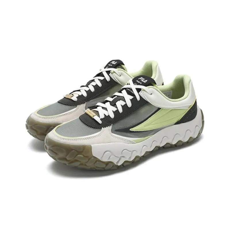 FILA Gara Anti-Slip Wear-Resistant Low-Top Casual Running Shoes Men's Green Gray-1