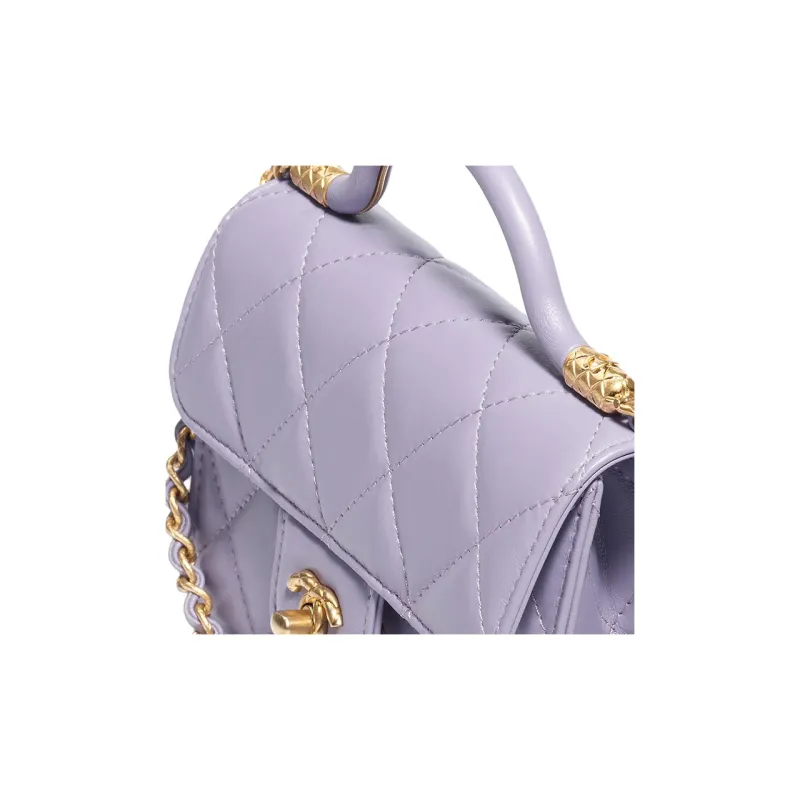 CHANEL Sheepskin Flap Bag, Shoulder Bag, Crossbody Bag, Handbag Mini Women's Taro Purple-2