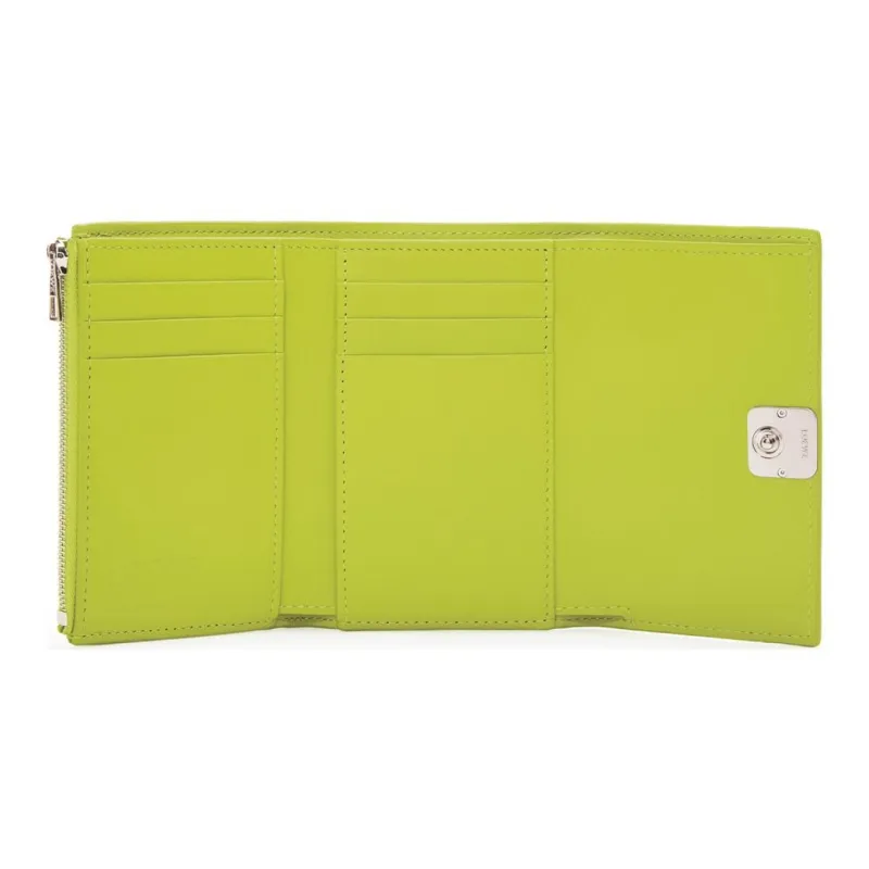 LOEWE Anagram Pebble Texture Calfskin Wallet Trumpets Women's Pasture Green-2