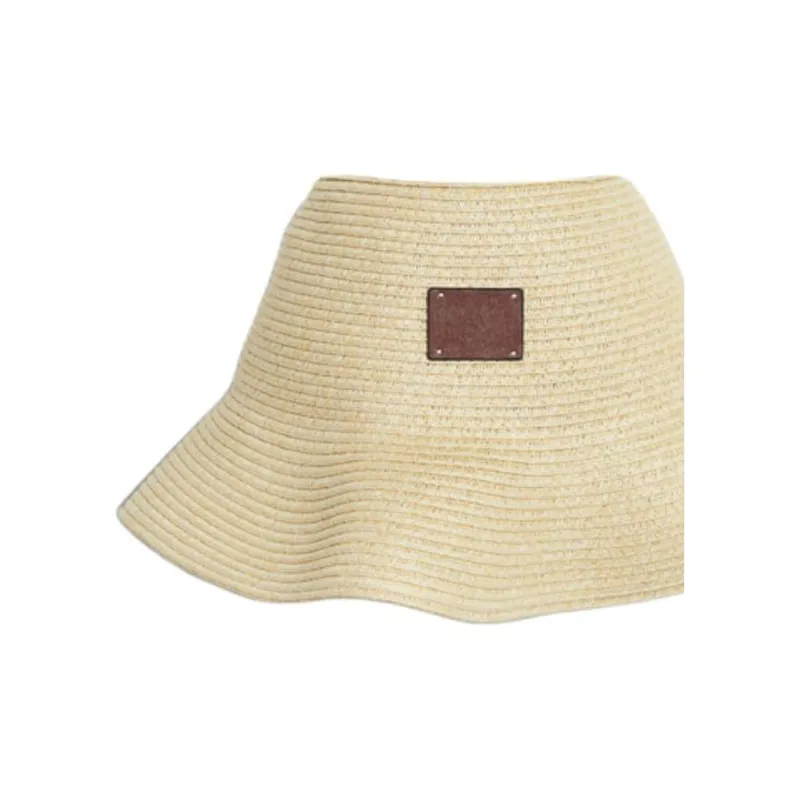 H&M Paper Bucket Hats Unisex Light Beige-2