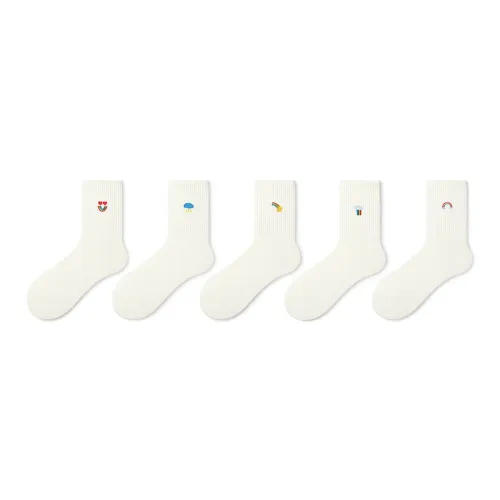 Primeet Mid Calf Socks Unisex 5 Pack