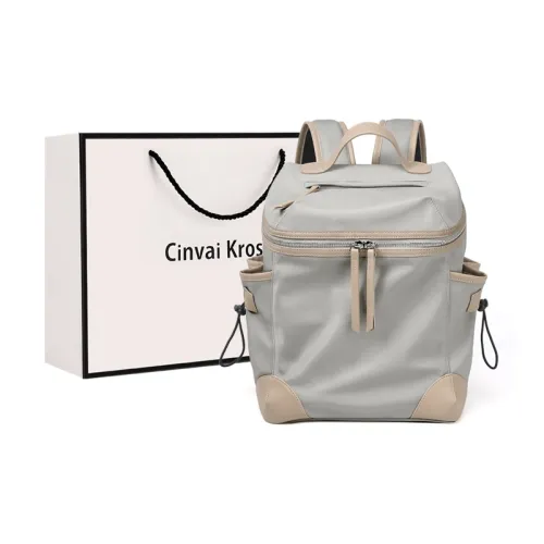 Simvay Clos Fabric Double Shoulder Backpack Travel Bag Large Size Women's Taro Grey/Black