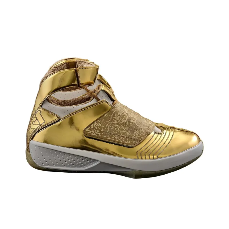 Drake x Jordan Air Jordan 20 PE Durable Breathable Mid Top Vintage Basketball Shoes Men's Gold-1