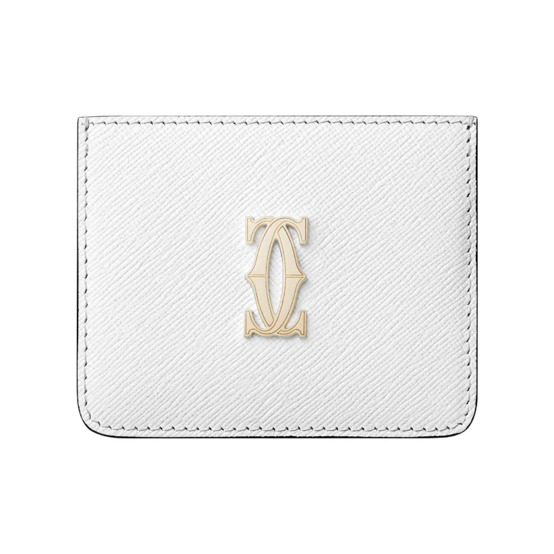 CARTIER C De Cartier Collection Calfskin Card Holder Women's Bright White-0