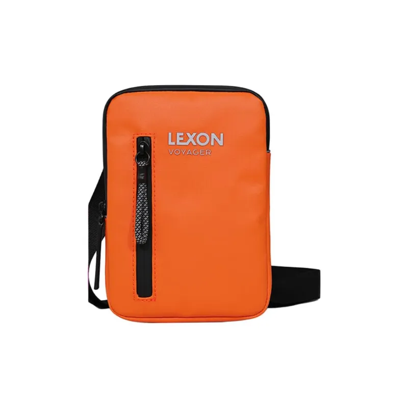 LEXON PVC Crossbody Bag, Cell Phone Pouch, Shoulder Bag Regular Men's Orange/Dark Blue-0