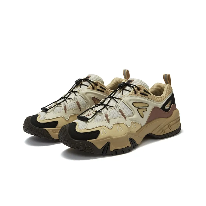 FILA FUSION KRIPTONITE Tooth Rock Anti Slip Wear Resistant Low Top Chunky Sneakers Men's Mist Gray Lunar Rock Yellow-1