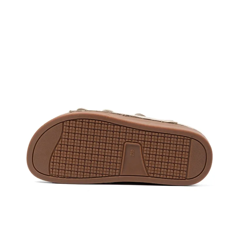 LAORENTOU Rubber Sole Quick Dry Slide Slippers Women's Apricot-5