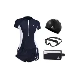 Black Swimsuit+Black Swimming Cap+Black Swim Goggles+Swim Bag