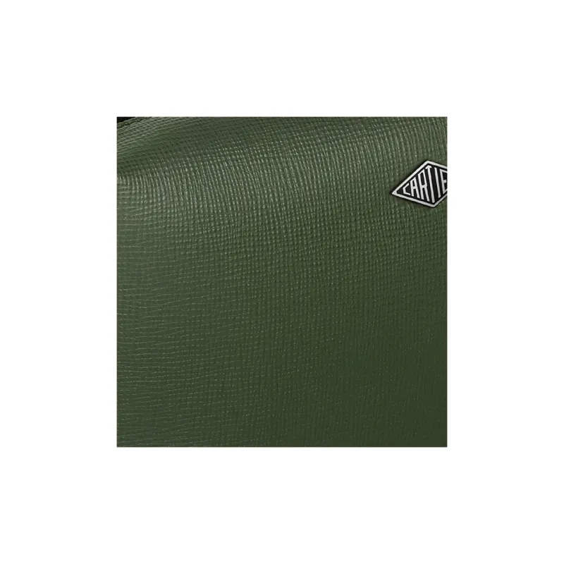 CARTIER Calfskin Crossbody Bag Shoulder Bag Men's Khaki Green-4