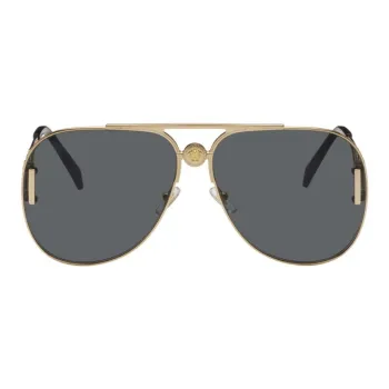 VERSACE Metal Aviator Sunglasses Men's Gold