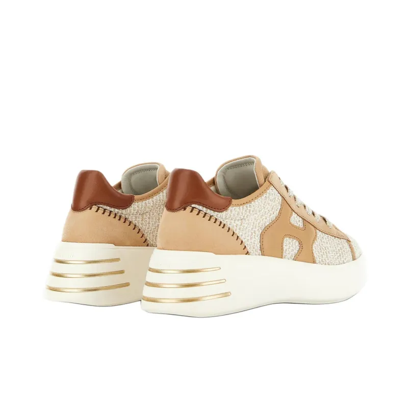 HOGAN Rebel Low Top Casual Shoes Women's Light Brown-4