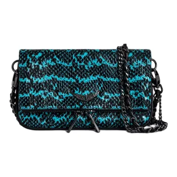 Zadig & Voltaire Goatskin Shoulder Bag Crossbody Bag Mini Women's Blue