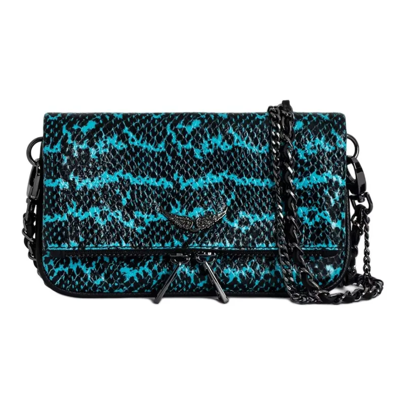 Zadig & Voltaire Goatskin Crossbody Bag, Shoulder Bag Mini Women's Blue-0
