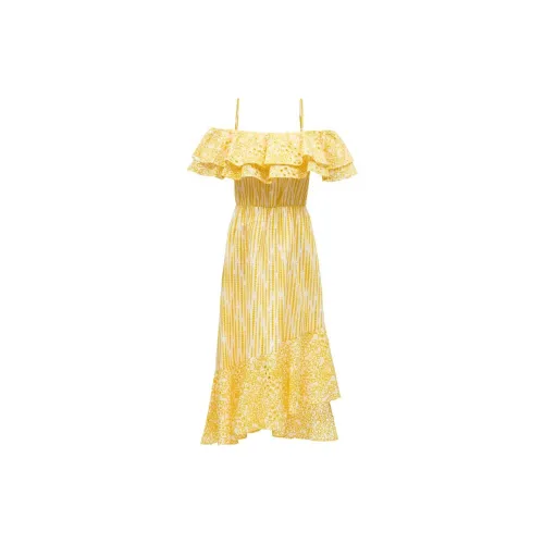 VERO MODA Short-Sleeved Dresses Women's Full Yellow