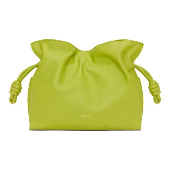 LOEWE Flamenco Napa Calf Leather One Shoulder Crossbody Clutch Medium Size Women's Meadow Green