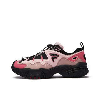 FILA FUSION KRIPTONITE Slip Resistant Breathable Moisture Wicking Low Top Chunky Sneakers Women's Black Pink