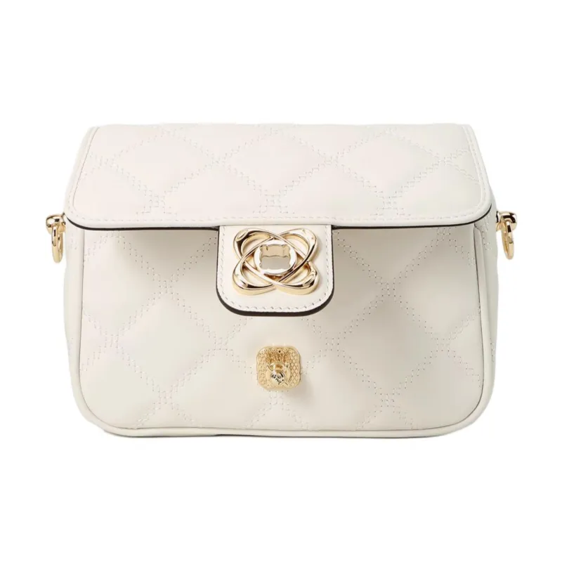 Why Cow Leather Shoulder Bag, Crossbody Bag Small Size Women's Hyacinth Purple/White/Black-11