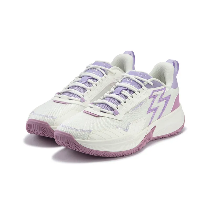 361° Big3 Team Cushioning, Slip Resistant, Abrasion Resistant, Breathable Low Top Basketball Shoes Men's White Purple-2