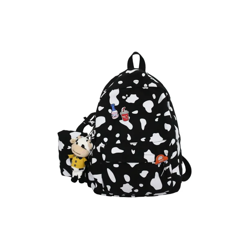 GEERDUN Canvas Backpack Regular Unisex Black/White-0