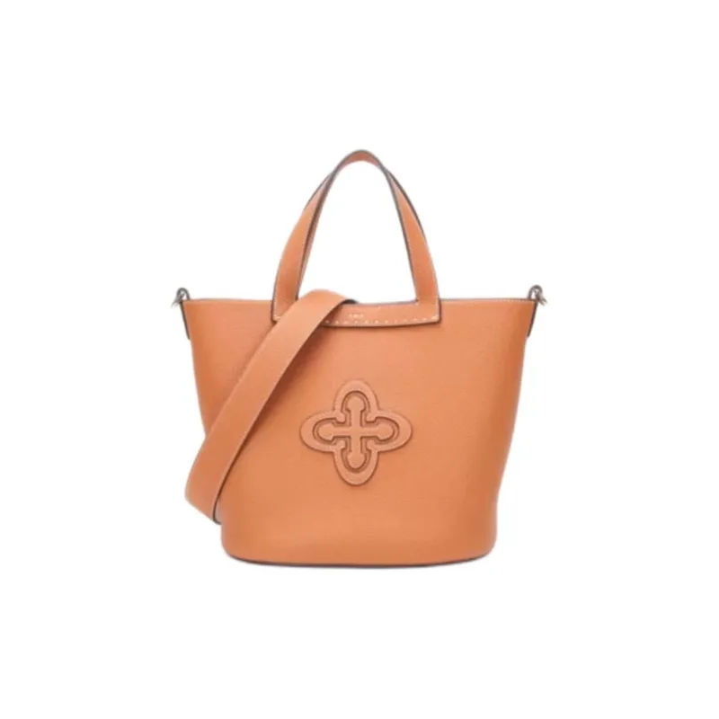 Why Cow Leather One Shoulder Handbags Medium Size Women's Pink/Beige/Caramel-13