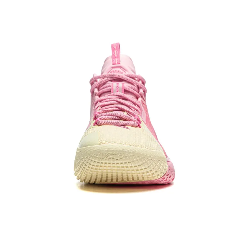LiNing Anti five 4 Cushioned Wear Resistant Breathable Mid Top Basketball Shoes Men's Pink Yellow-4