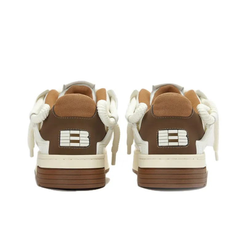 BONELESS Arch Lightweight Coverage Low Top Skateboard Shoes Unisex White Brown-3