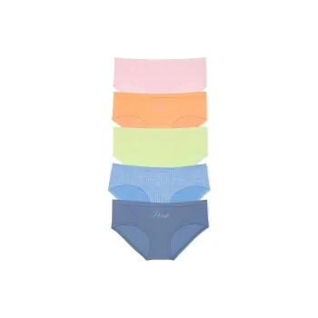 Victoria's Secret PINK 5-PACK SEAMLESS HIPHUGGER PANTIES / SFLG Underpants Women's 5 Pack Multicolor