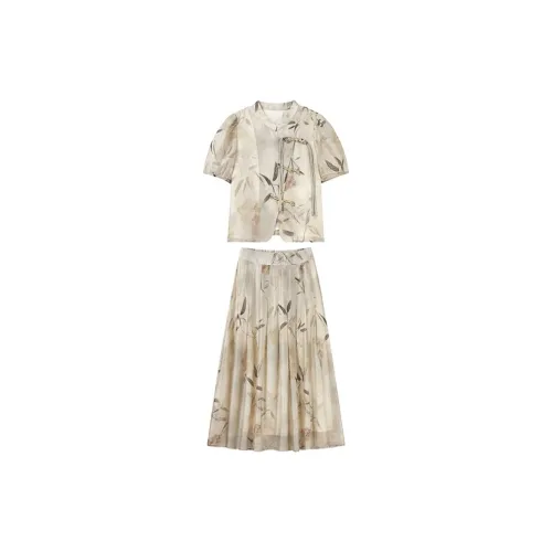 HDFULERN Skirt Set Women's Jacquard