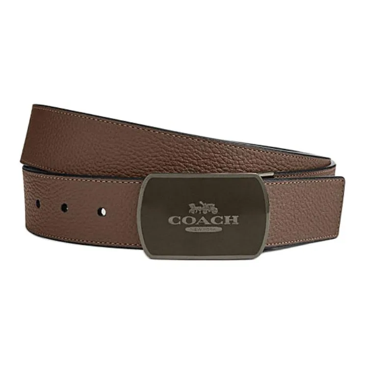 COACH Cow Leather Leather Belts Unisex Brown Width  3.8cm-0