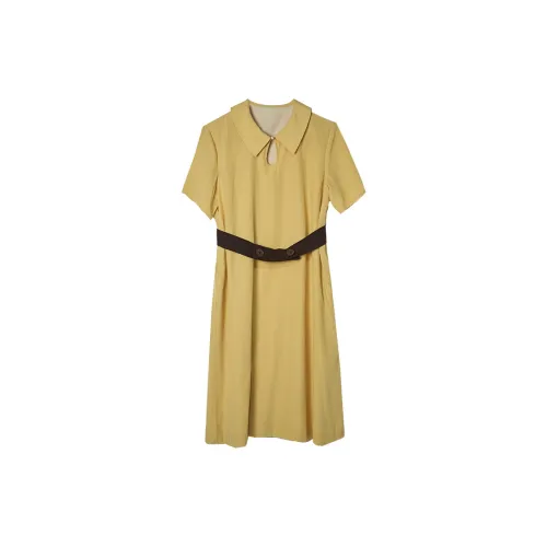 ANNECHEN Short-Sleeved Dresses Women's Yellow