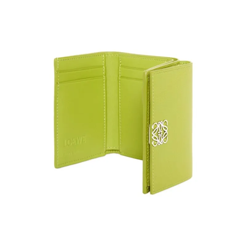 LOEWE Anagram Pebble Texture Calfskin Wallet Women's Pasture Green-4