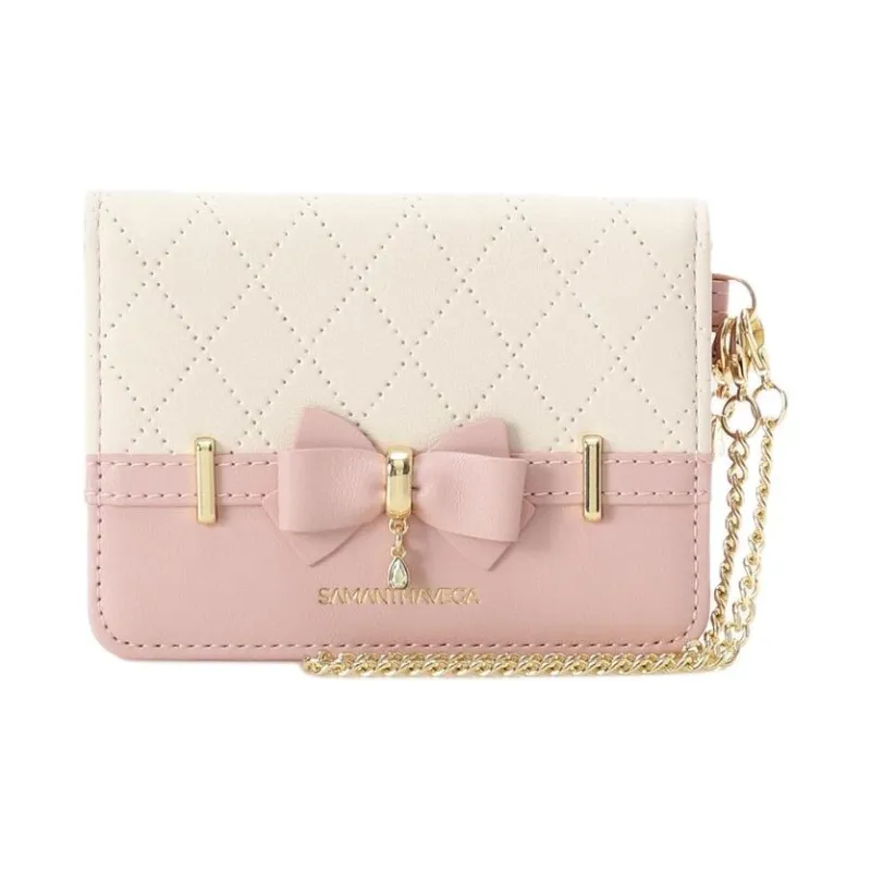 SAMANTHA THAVASA Synthetic Leather Card Holder Women's Pink-0
