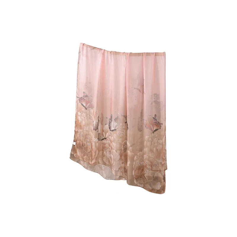 Hang Silk Road Mulberry Silk Silk Scarves Women's Pink-2