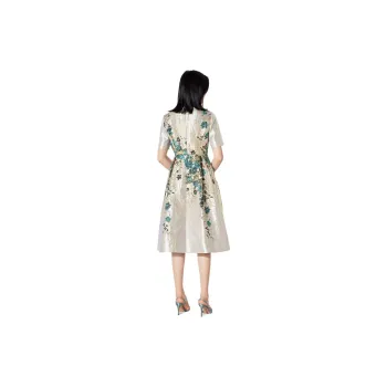BBLLUUEE Short Sleeved Dress Women's Champagne Gold