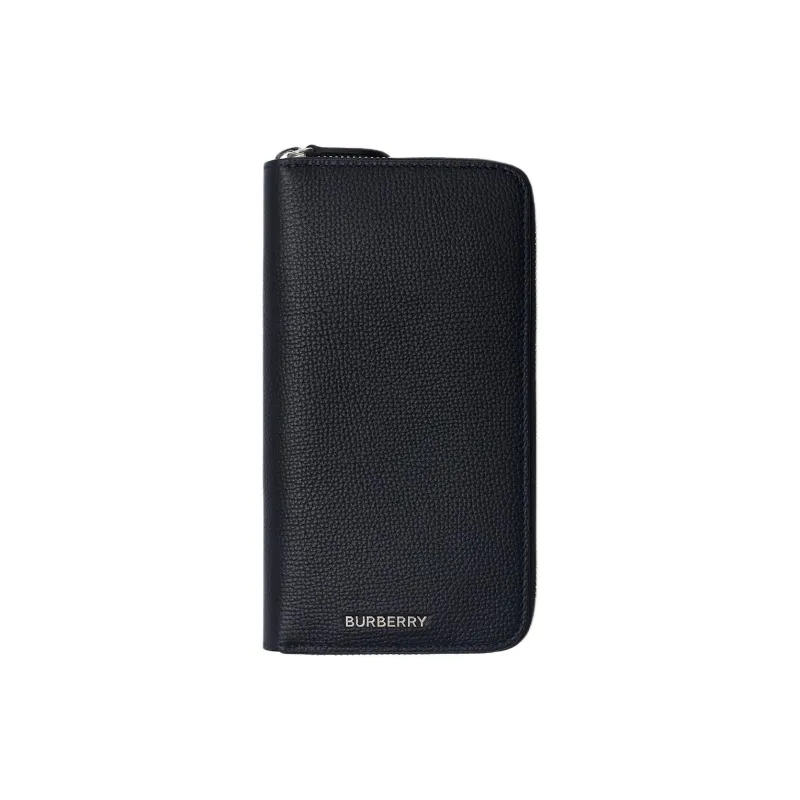Burberry Grain Calfskin Wallet Men's Dark Marine Blue-0