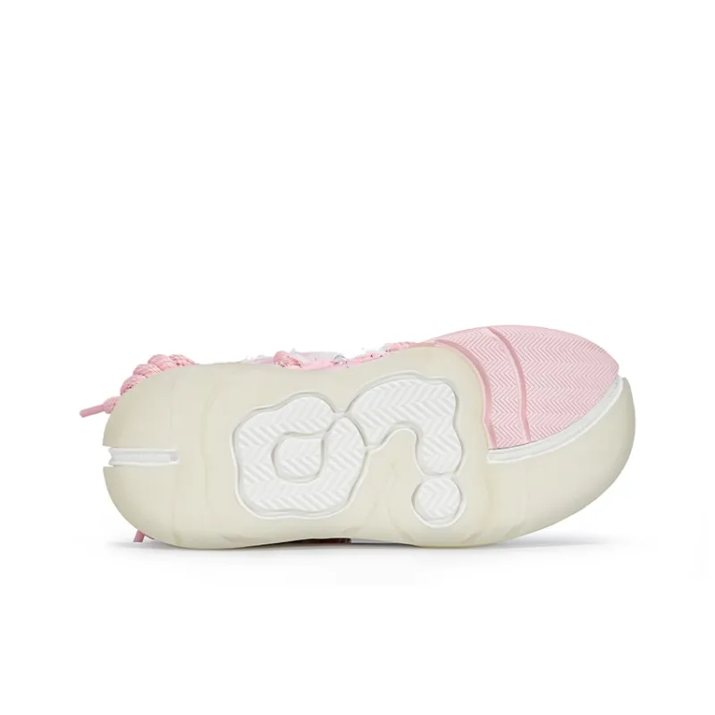 CN Skate Height Increasing Wear-Resistant Lightweight Breathable Slip-Resistant Low-Top Skateboard Shoes Unisex Pink-4