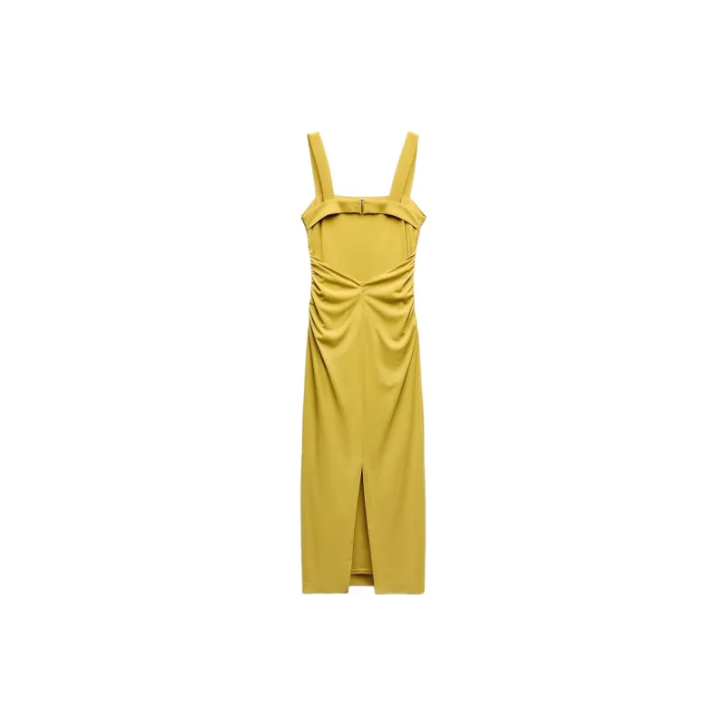 ZARA Sleeveless Dress Women's Mustard-1