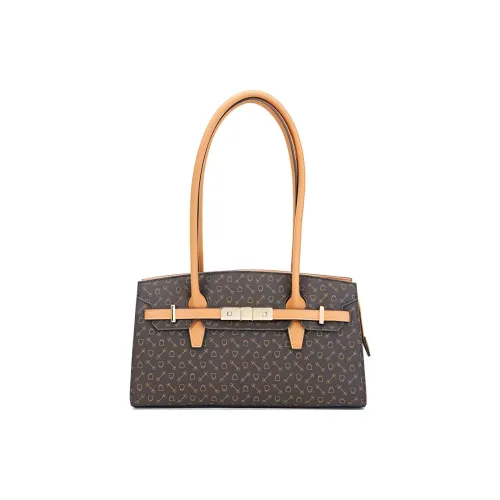Why Artificial Leather Handbag Shoulder Bag Large Size Women's Coffee