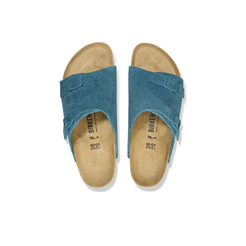 Birkenstock Zurich Slide Slippers Unisex Turquoise Narrow-4