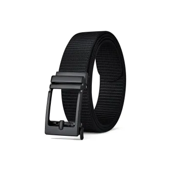 WilliamPOLO Fabric Belt Men's Black Width 3.5CM