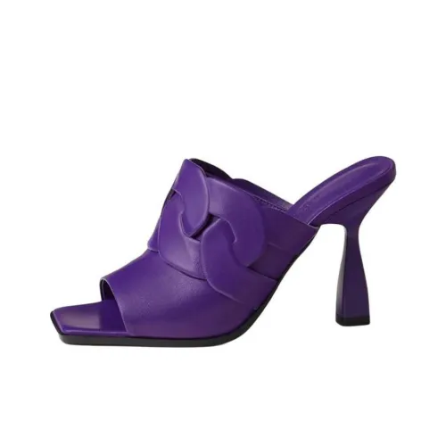 HERMES Hanna Slide Slippers Women's Purple