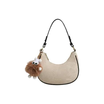 PESASRIE PU Crossbody Bag Shoulder Bag Crescent Moon Bag Regular Women's Green/Ecru/Coffee