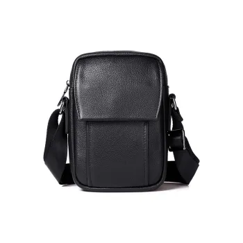 DOSRFINI Genuine Leather Fashion Trend Medium Size Men's Black