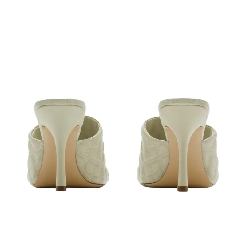 Burberry Slide Slippers 8.5cm Women's Light Green-4