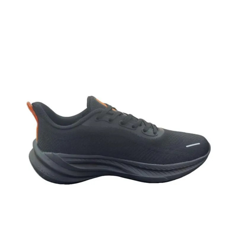 Erke Bullets Cushioning Breathable Low Top Running Shoes Men's Black Orange-1